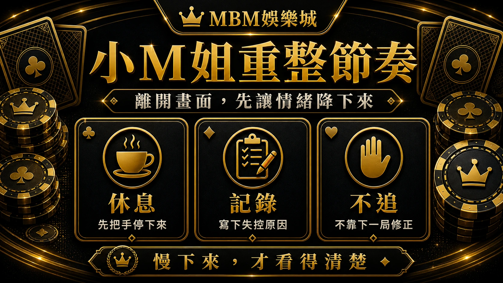MBM娛樂城小M姐重整節奏資訊圖