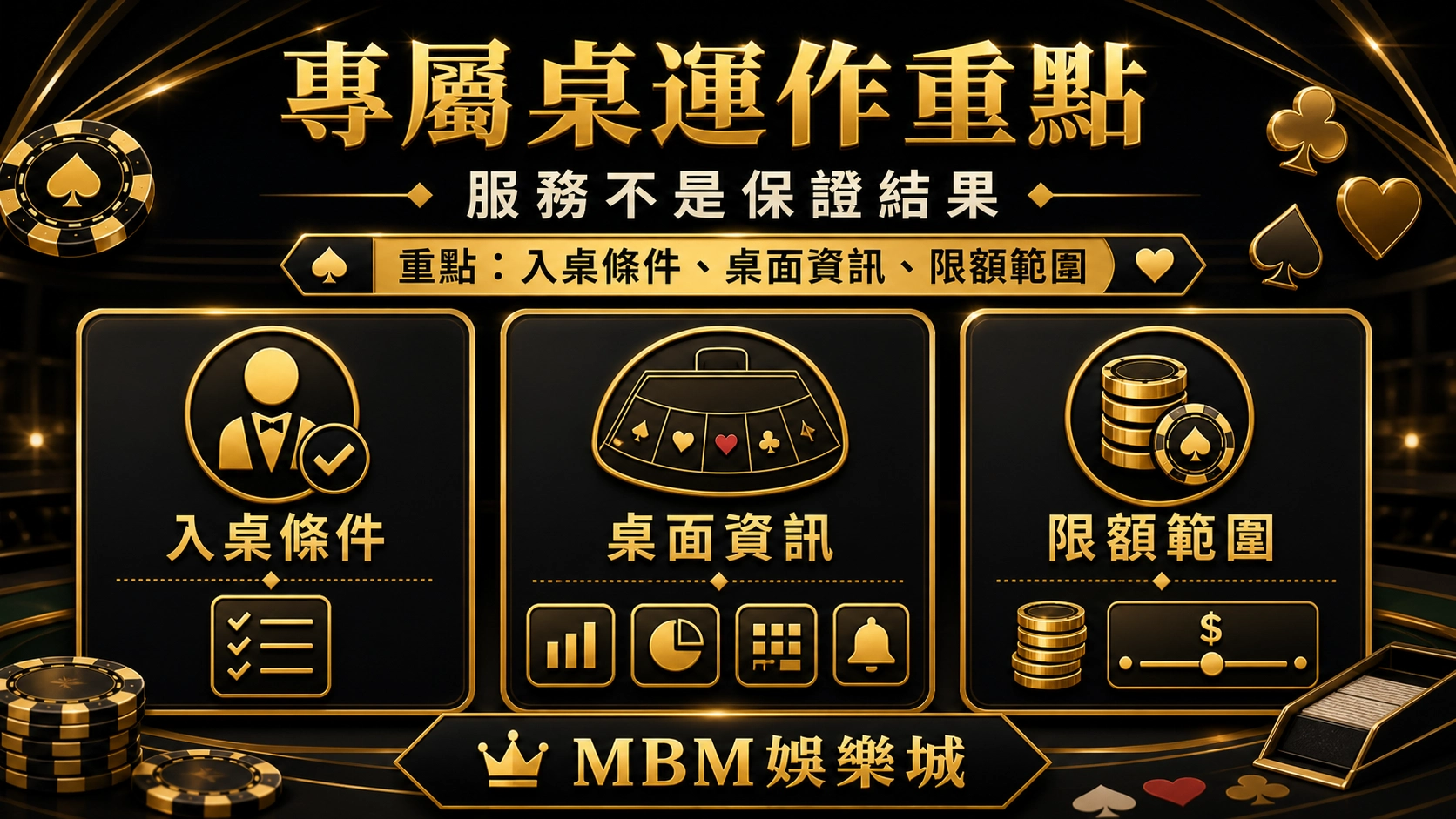專屬桌運作重點｜MBM娛樂城