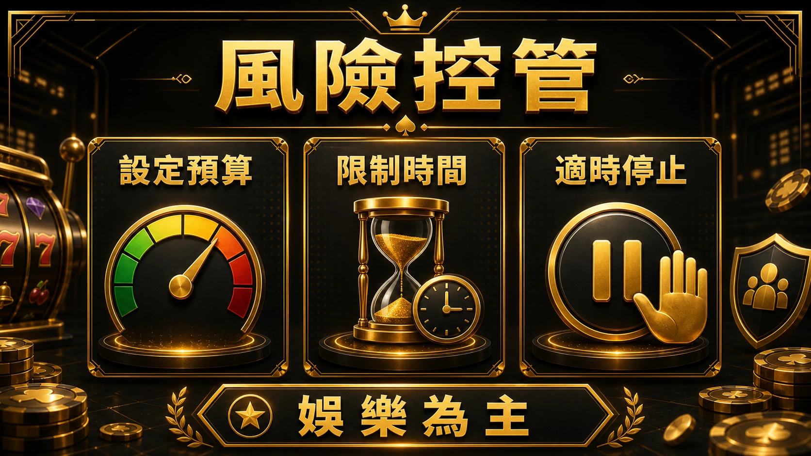 電子遊戲風險控管資訊圖：設定預算、限制時間與適時停止｜MBM娛樂城