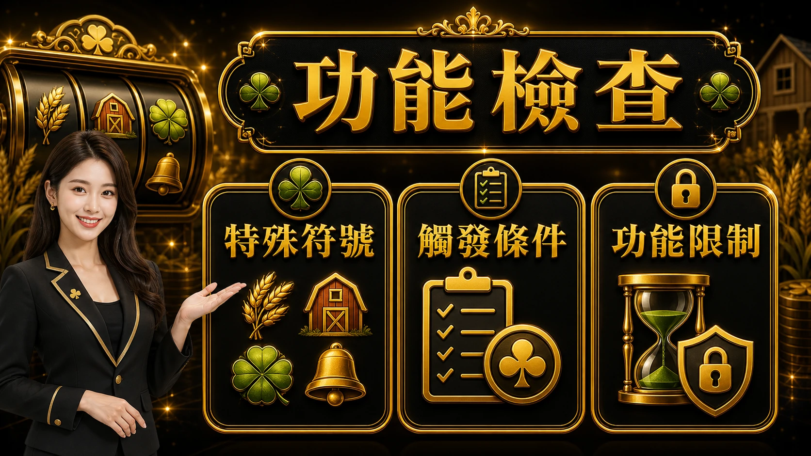 農場主題老虎機功能檢查特殊符號觸發條件功能限制 MBM娛樂城