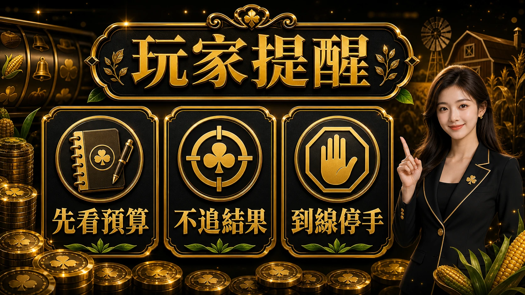 農場主題老虎機玩家提醒先看預算不追結果到線停手 MBM娛樂城