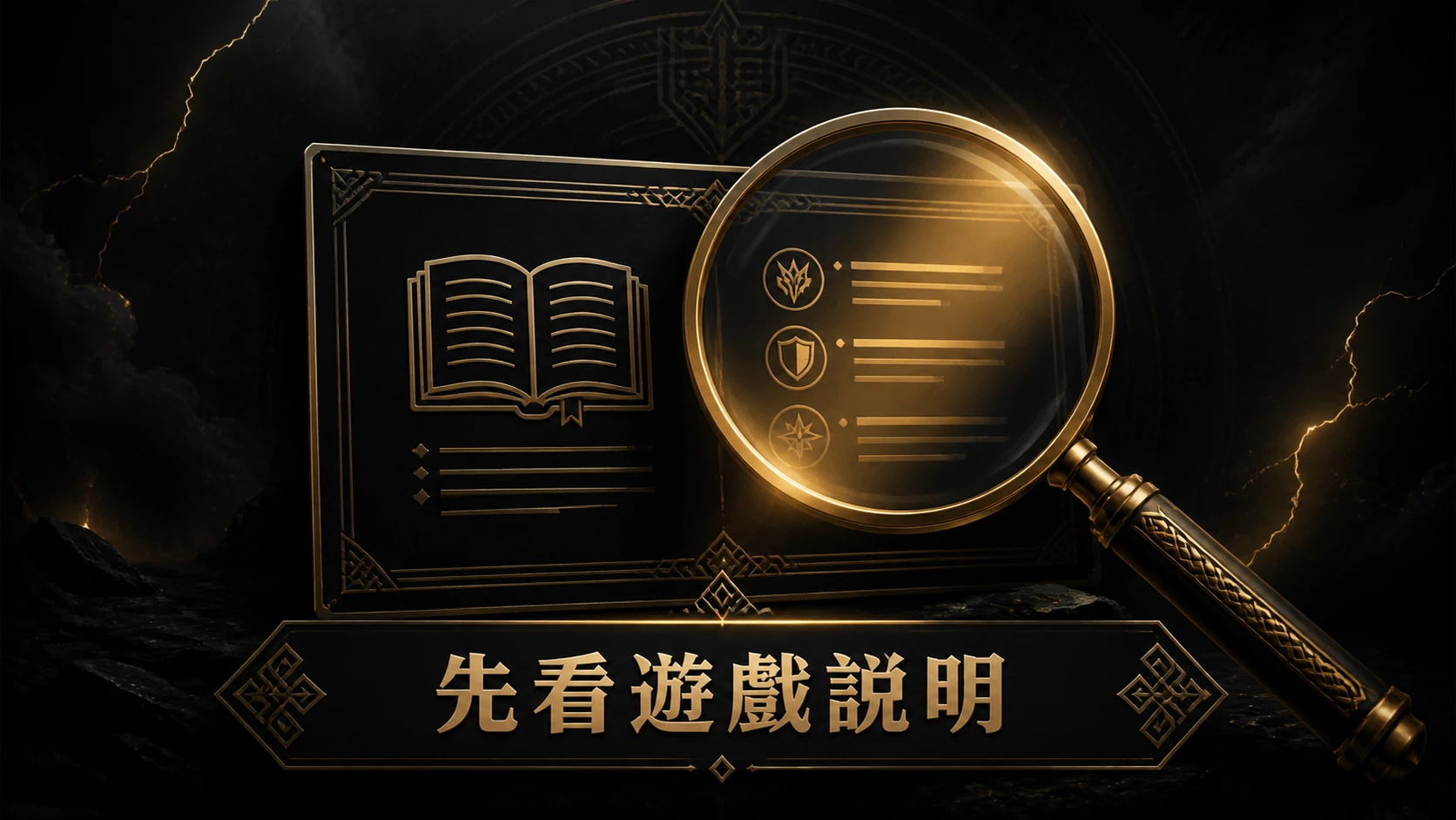 先看遊戲說明的抽象說明卡與放大鏡概念圖