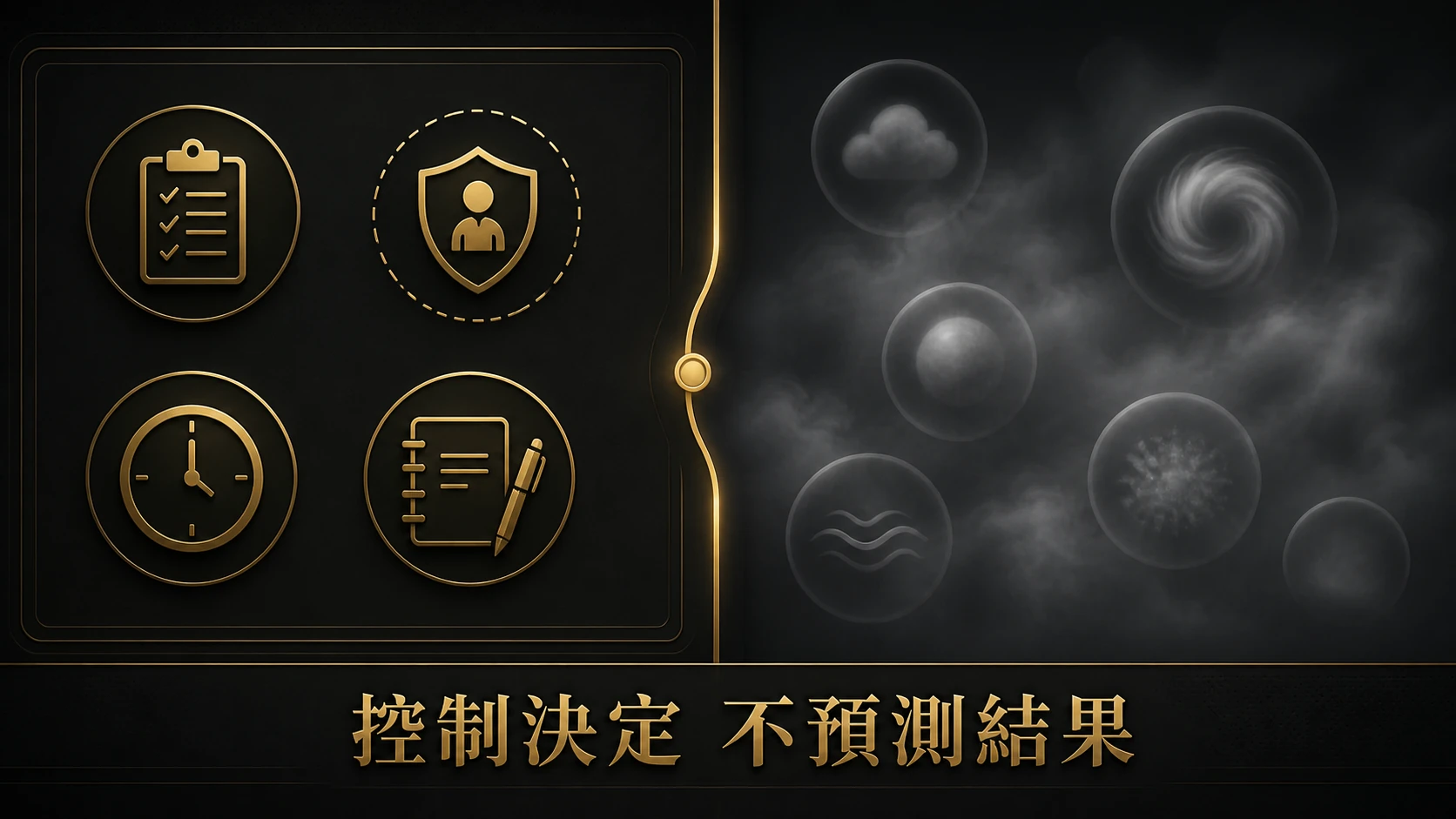 控制決定不預測結果的可控與不可控雙欄概念圖