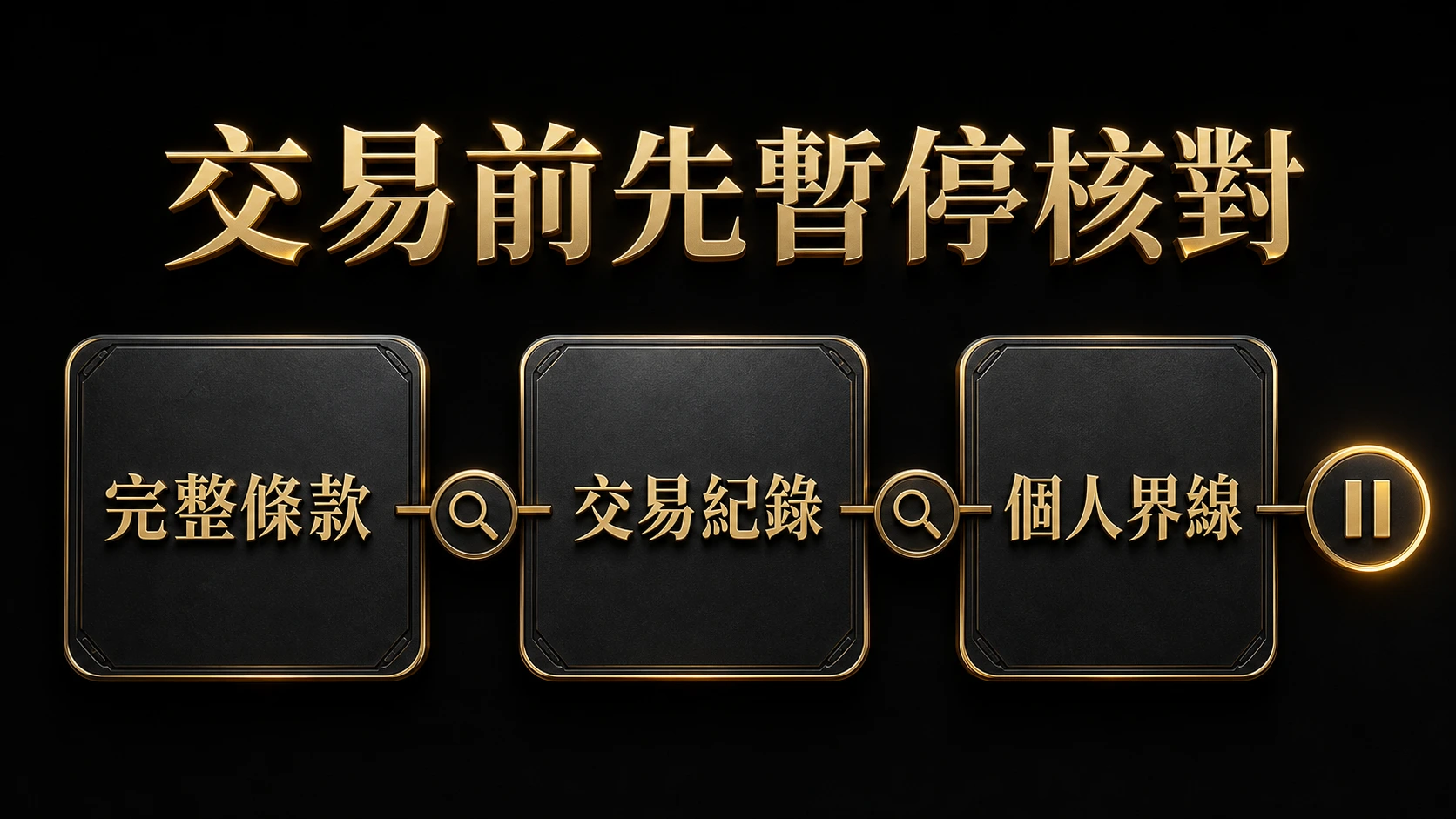 在條款不清、紀錄不足或到達個人界線時暫停交易的核對圖
